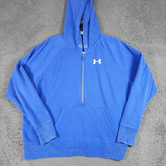 Under‎ Armour Sweatshirt Men Blue XL Hoodie Fullzip Chest 50" Length 22" - Picture 1 of 7